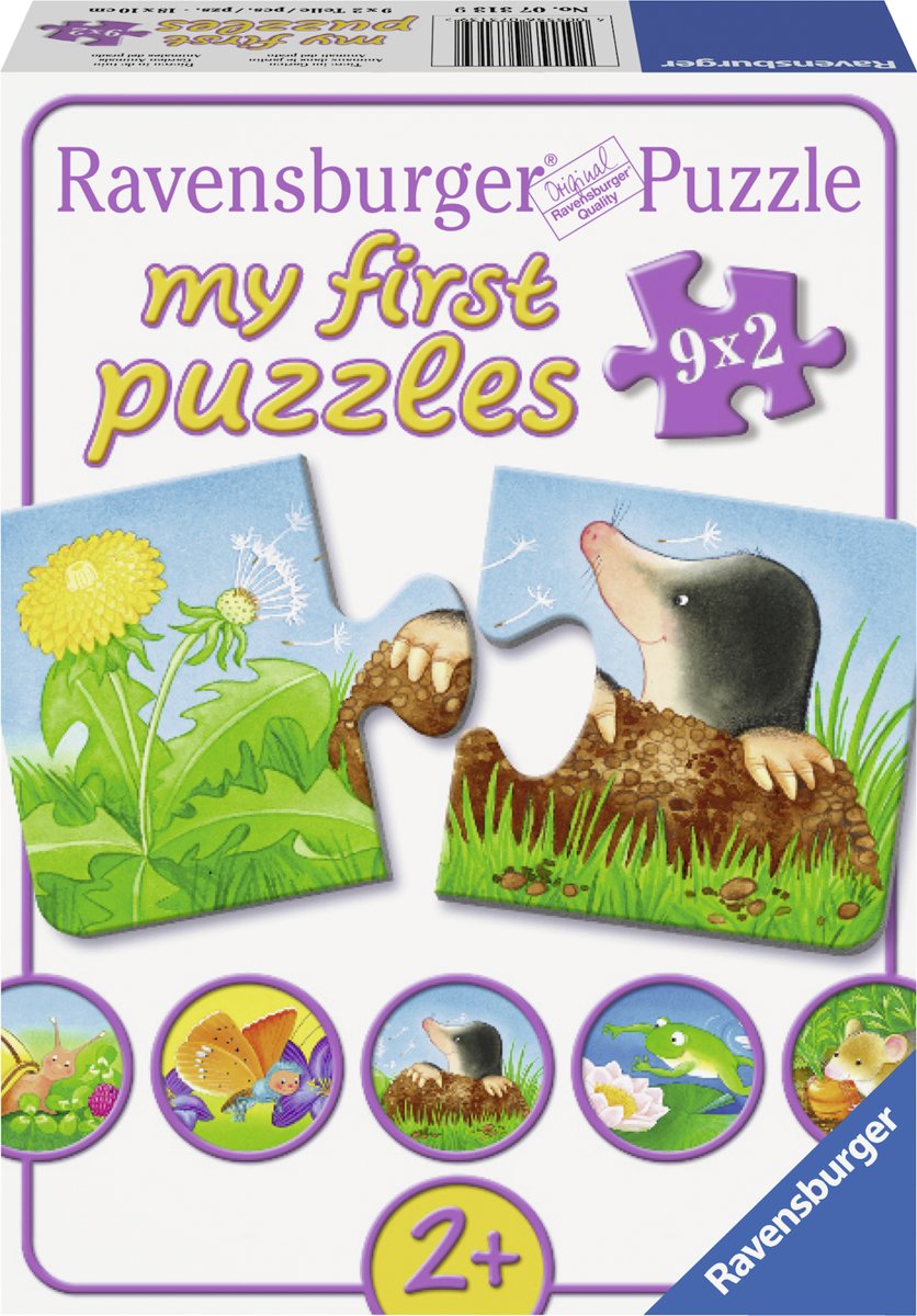   Dieren in de tuin - My First puzzles (9x2 stukjes)