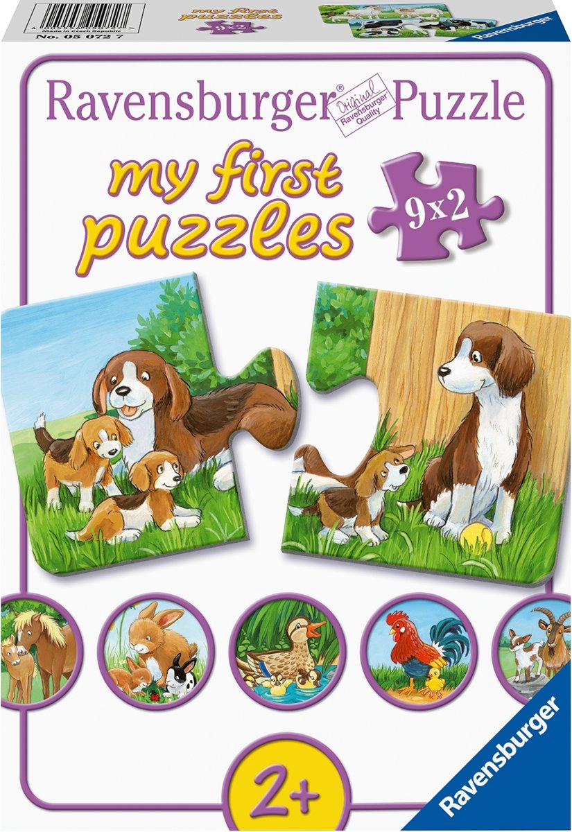   Dierenfamilies op de boerderij - My First puzzles - 9x2 stukjes - kinderpuzzel