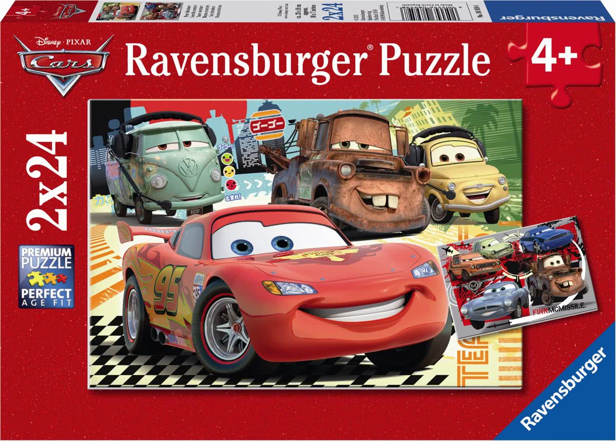   Disney Cars Nieuwe avonturen- Twee puzzels van 24 stukjes - kinderpuzzel