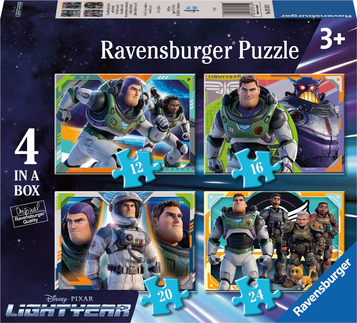   Disney Lightyear 4in1box puzzel - 12+16+20+24 stukjes - kinderpuzzel