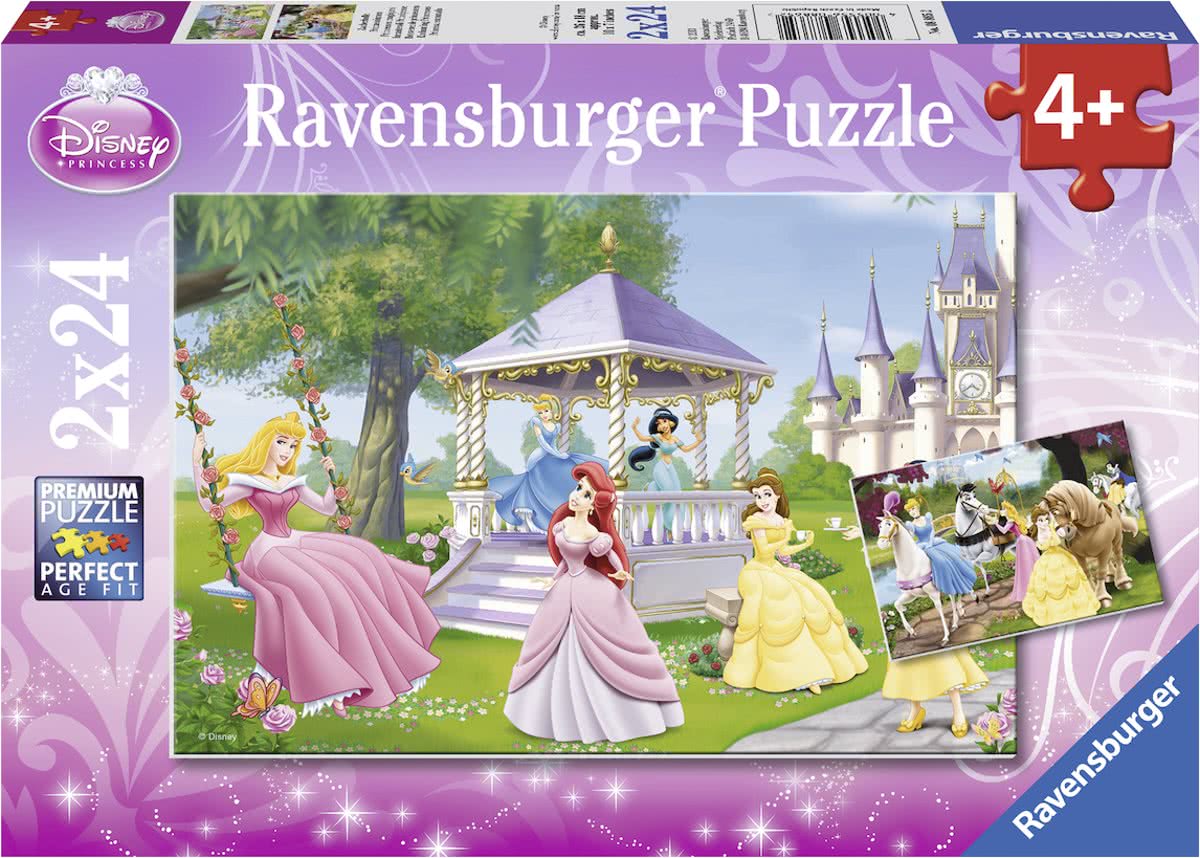 Ravensburger Disney Princess. Betoverende prinsessen- Twee puzzels van 24 stukjes - kinderpuzzel