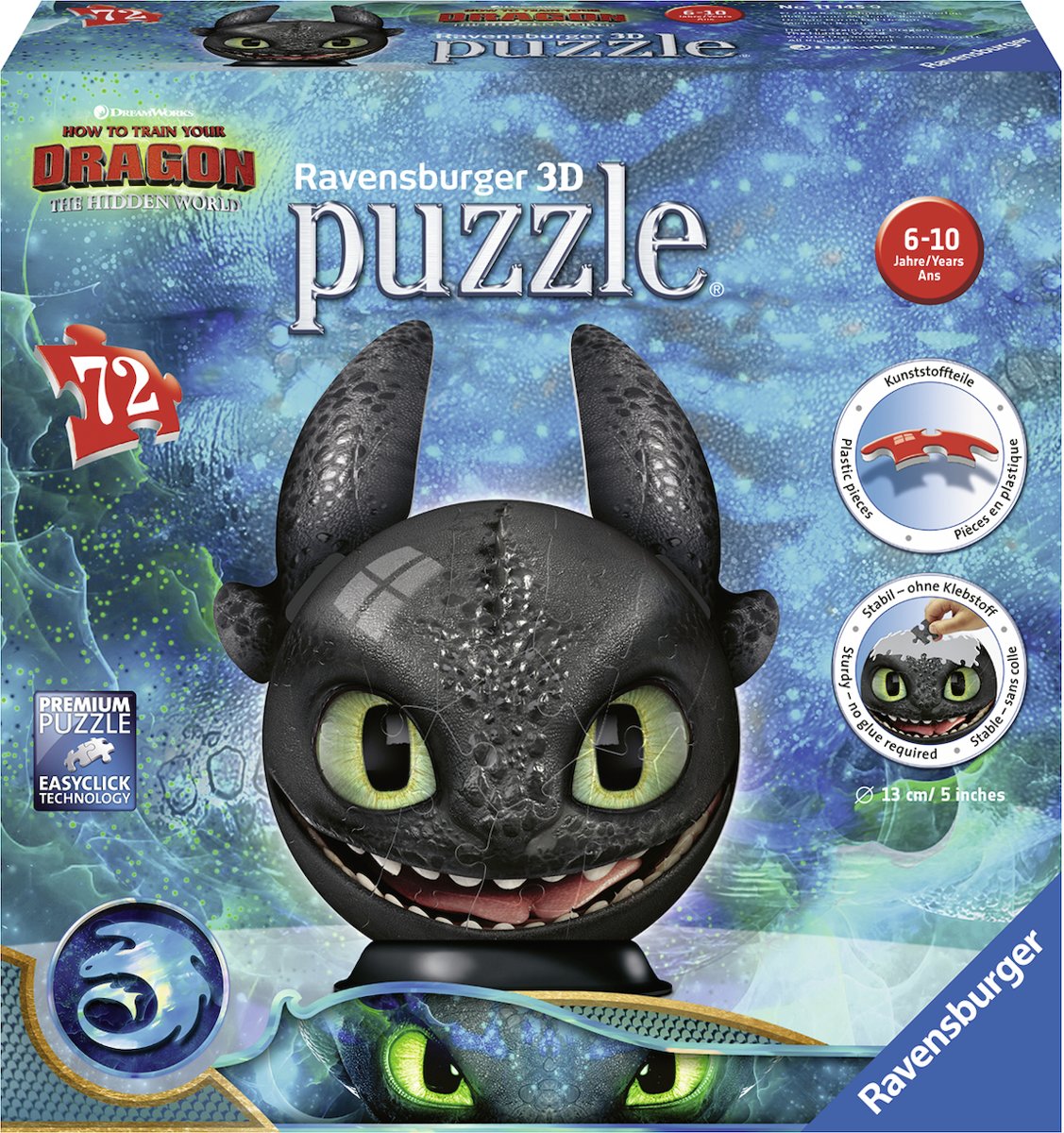   Dragions 3 Tandloos - 3D Puzzel - 72 stukjes