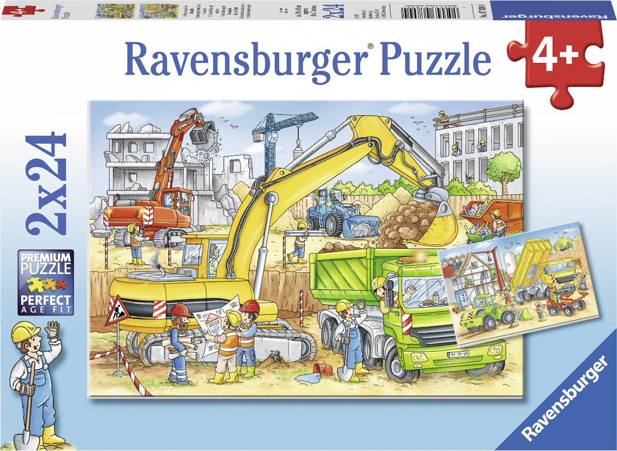   Hard aan het werk- Twee puzzels van 24 stukjes - kinderpuzzel