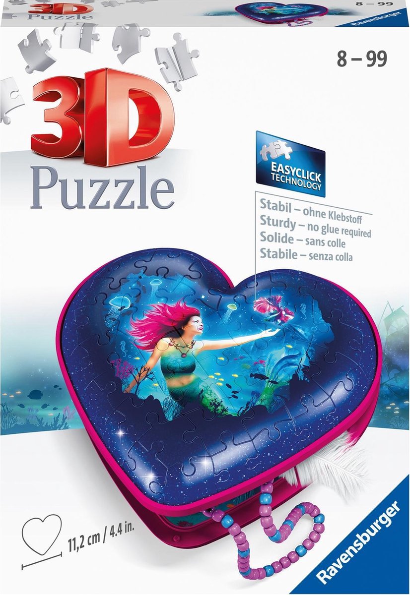   Hartendoosje Enchanting Mermaids - 3D puzzel - 54 stukjes