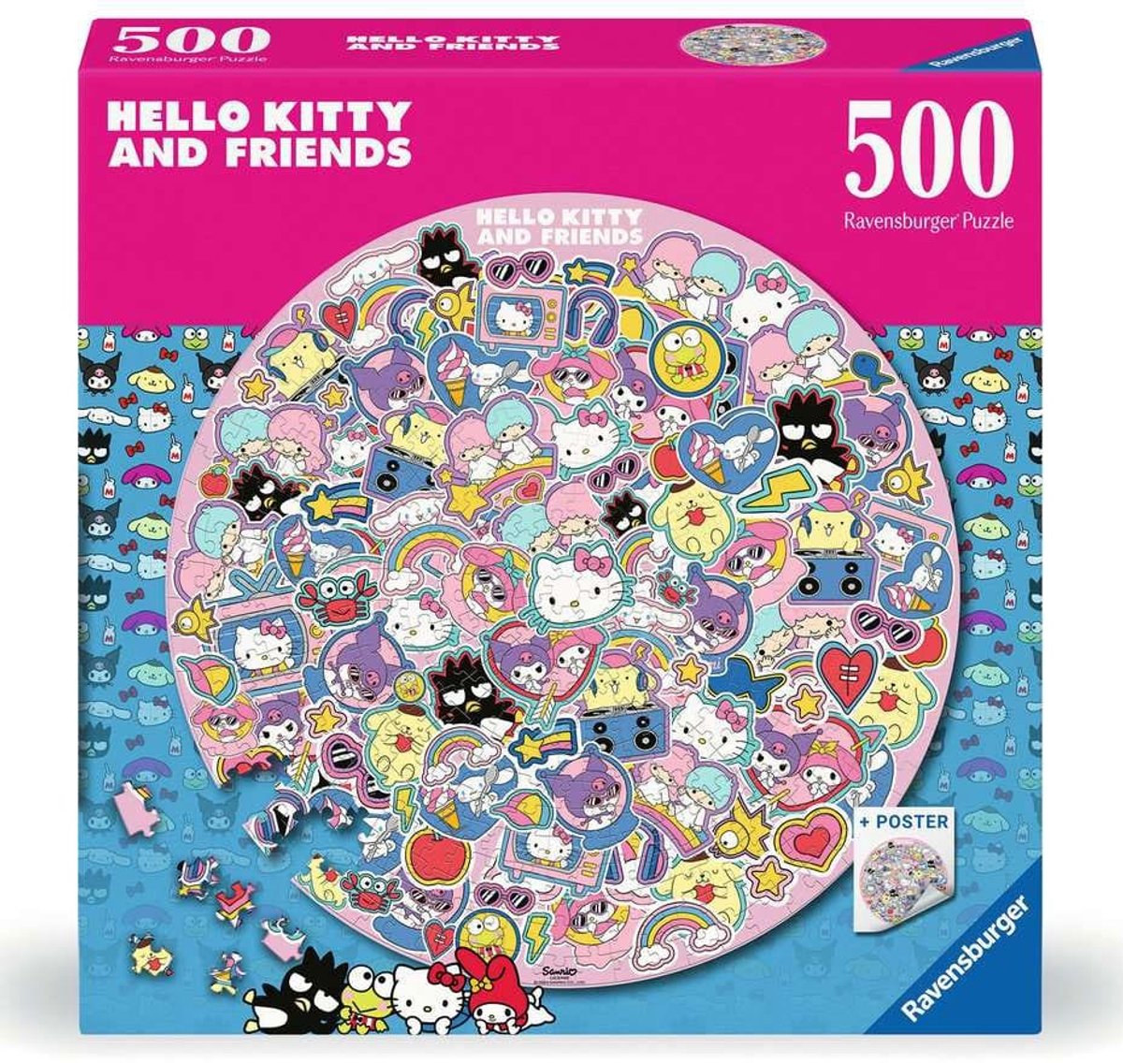   Hello Kitty and Friends Round Jigsaw Puzzle (500 pieces) Puzzles
