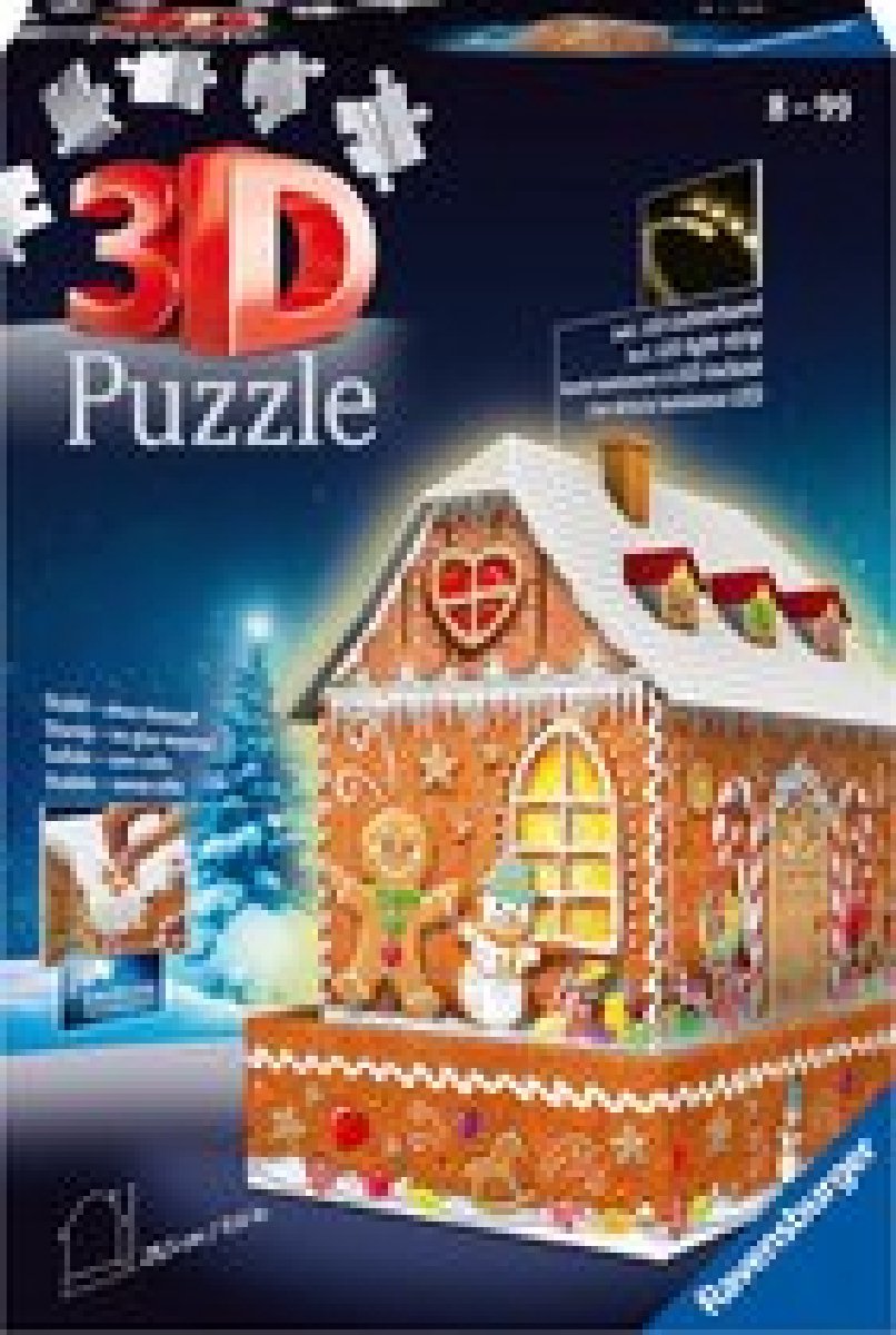 Ravensburger Kerst Gingerbread House Night Edition - 3D puzzel gebouw - 216 Stukjes