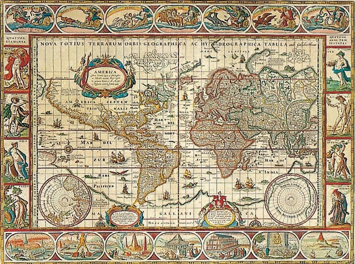   Map of the World 1650 Blokpuzzel 2000 stuk(s)