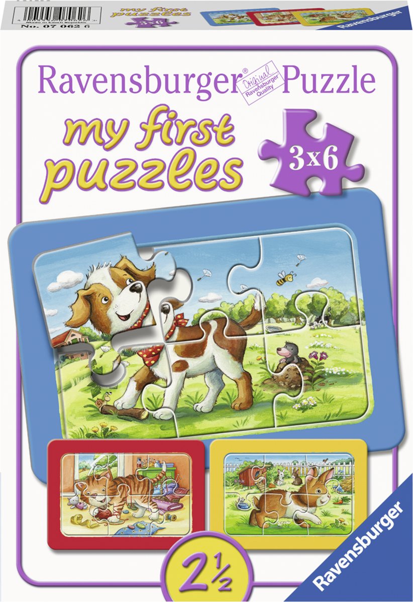   Mijn dierenvriendjes - My First puzzels - 3x6 stukjes - kinderpuzzel