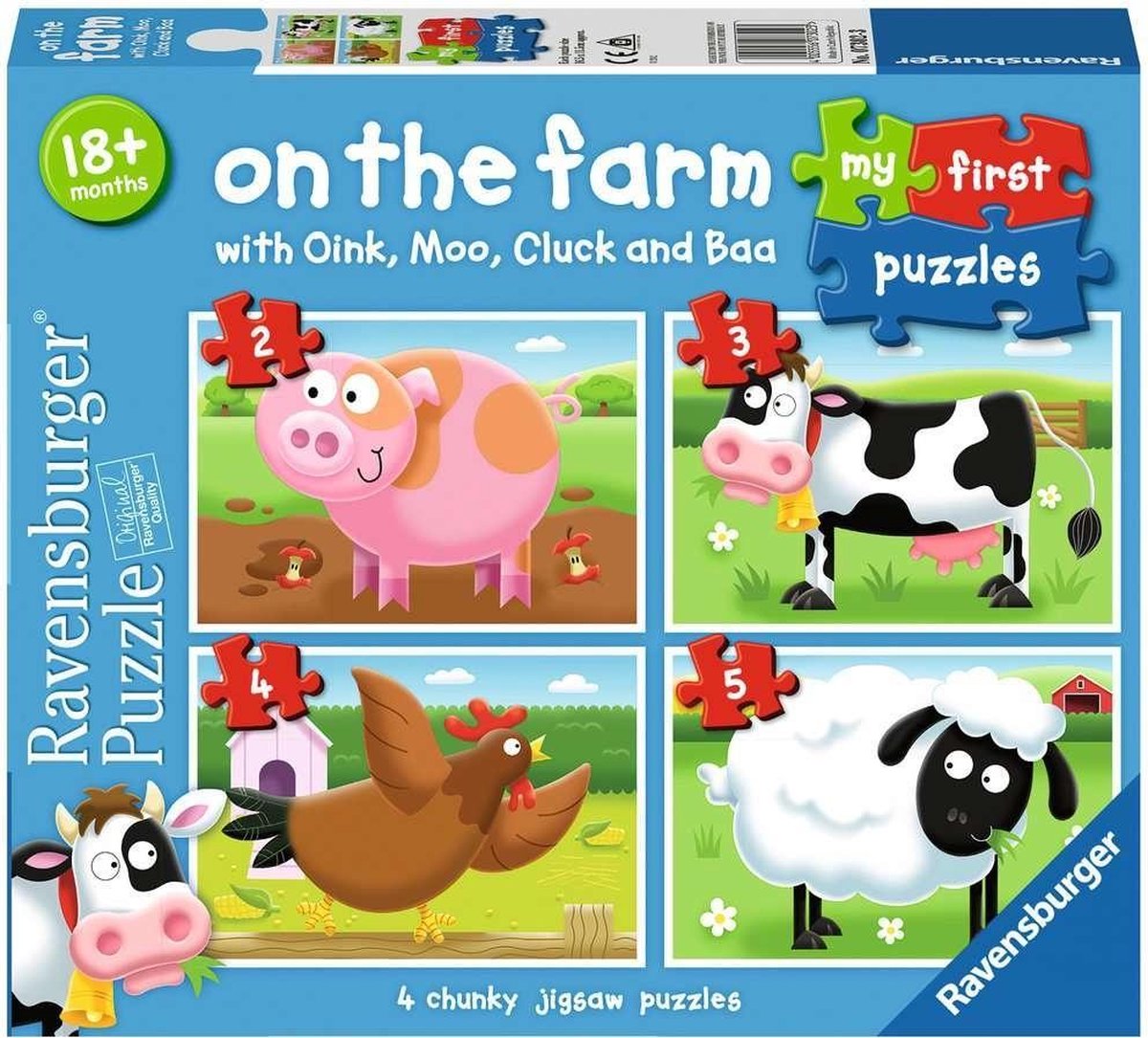 Ravensburger My First Puzzles - On the Farm Legpuzzel 2 stuk(s)