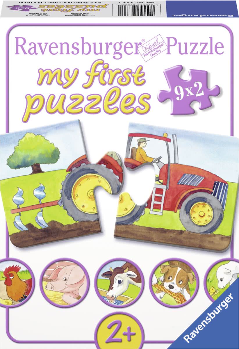   Op de boerderij- My First puzzles -9x2 stukjes - kinderpuzzel