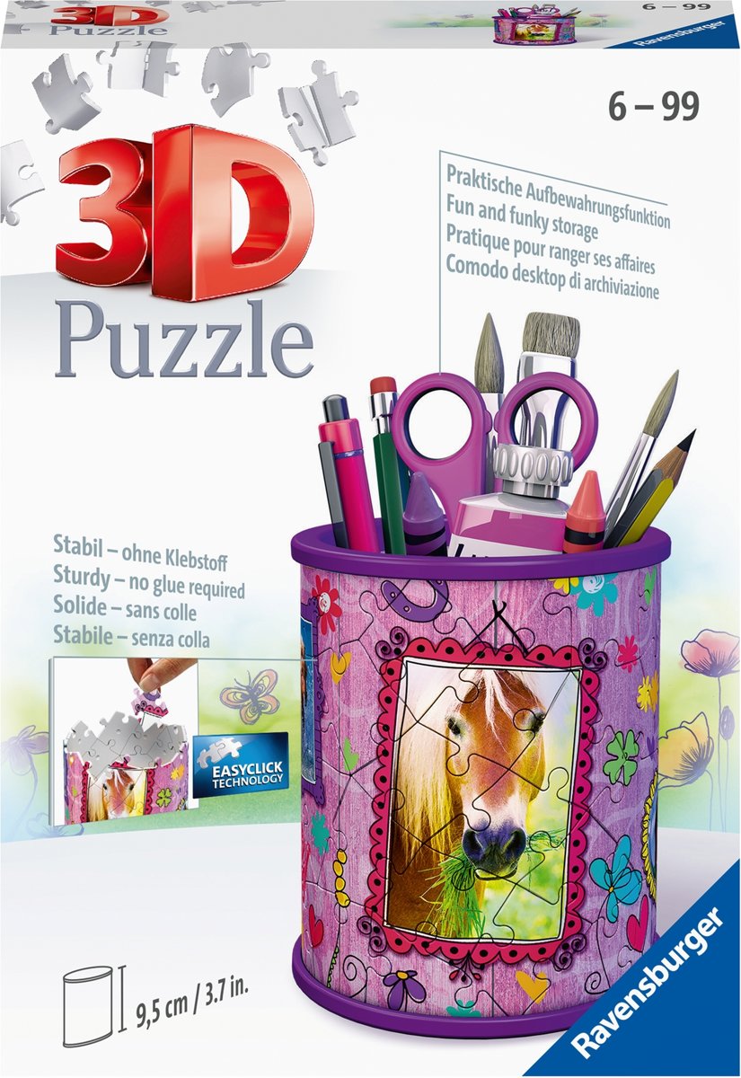   Pennenbak Paarden - 3D puzzel - 54 stukjes