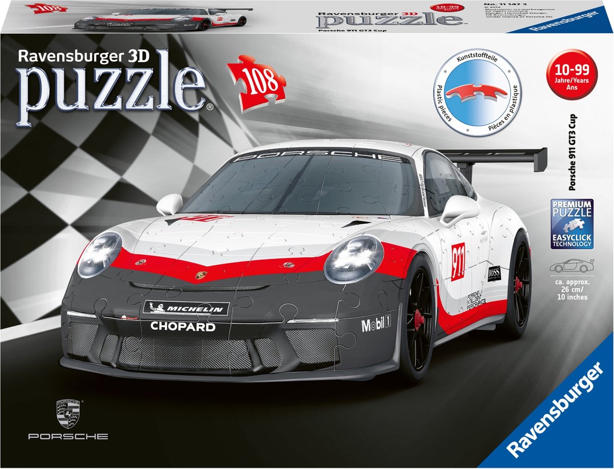   Porsche GT3 Cup - 3D puzzel - 108 stukjes