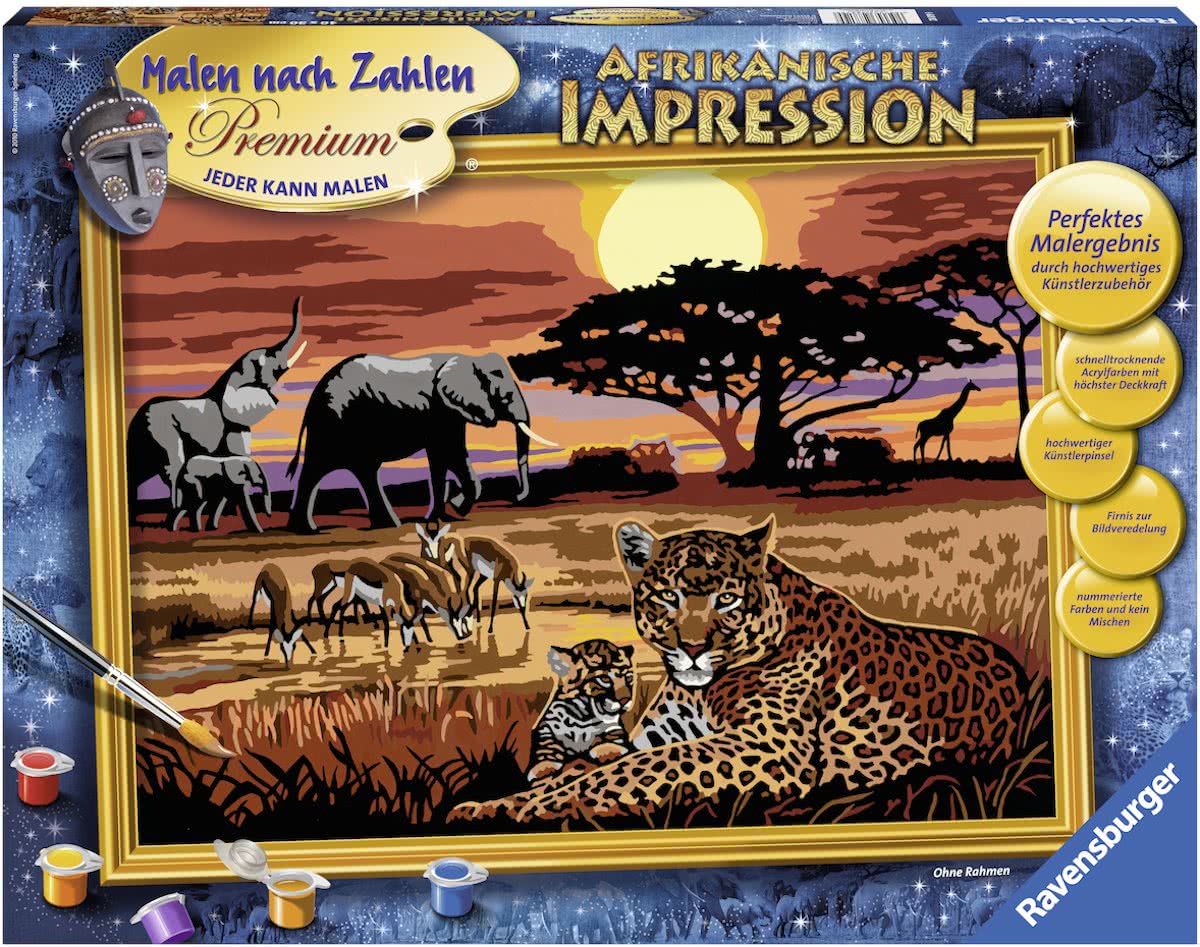   Schilderen op nummer Afrikaanse impressie