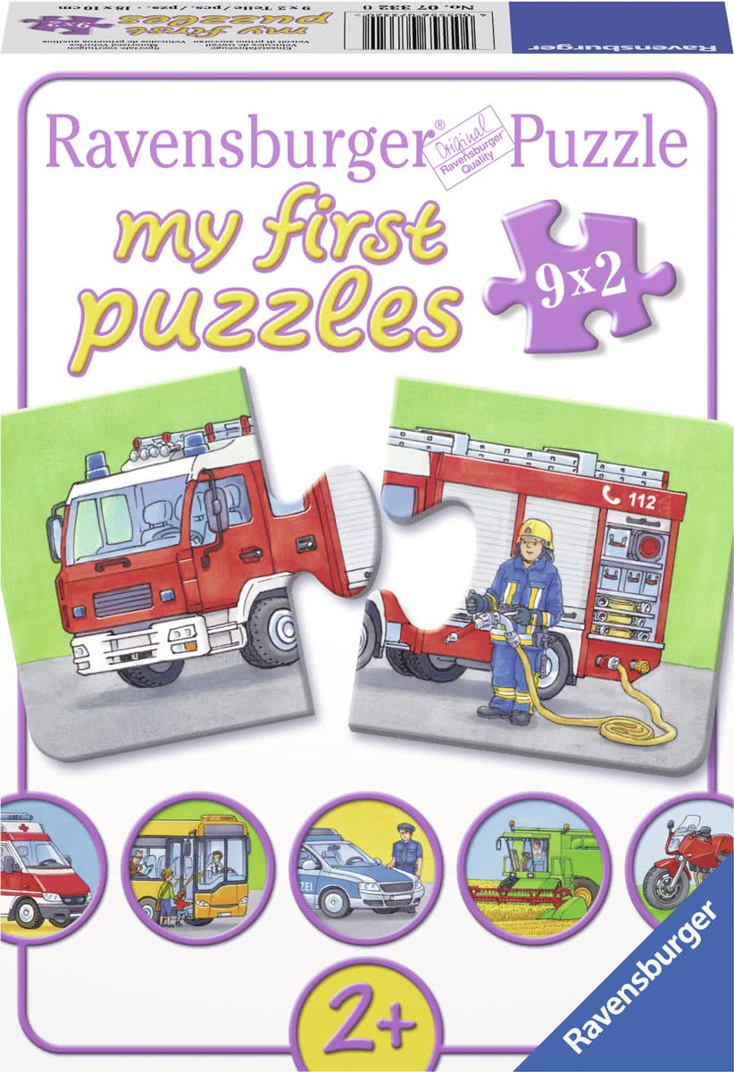   Speciale voertuigen- My First puzzles -9x2 stukjes - kinderpuzzel