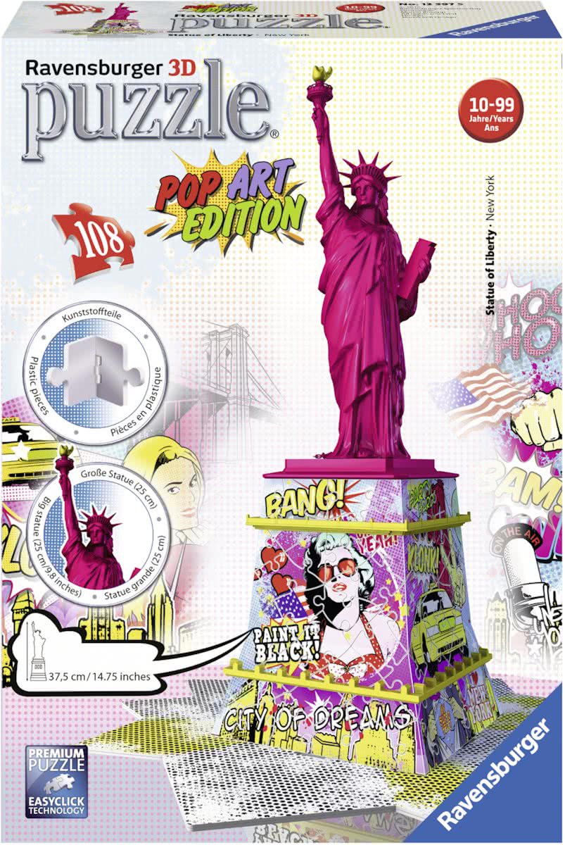   Statue of Liberty Pop Art - 3D Puzzel gebouw van 108 stukjes