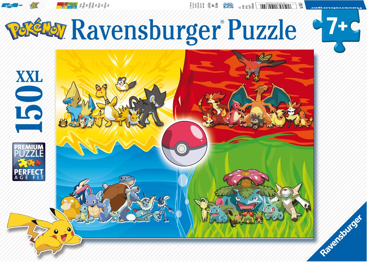   Verschillende Pokémons puzzel - legpuzzel - 150 stukjes