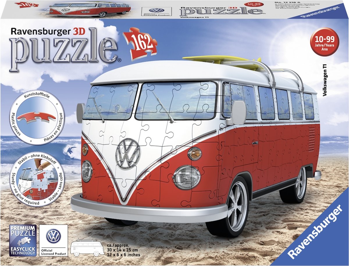   Volkswagen bus T1 bulli - 3D puzzel - 162 stukjes