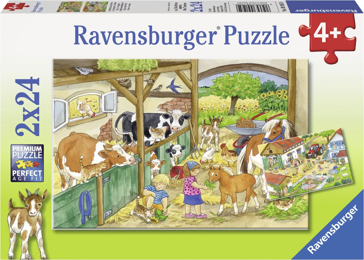   Vrolijk boerderijleven- Twee puzzels van 24 stukjes - kinderpuzzel