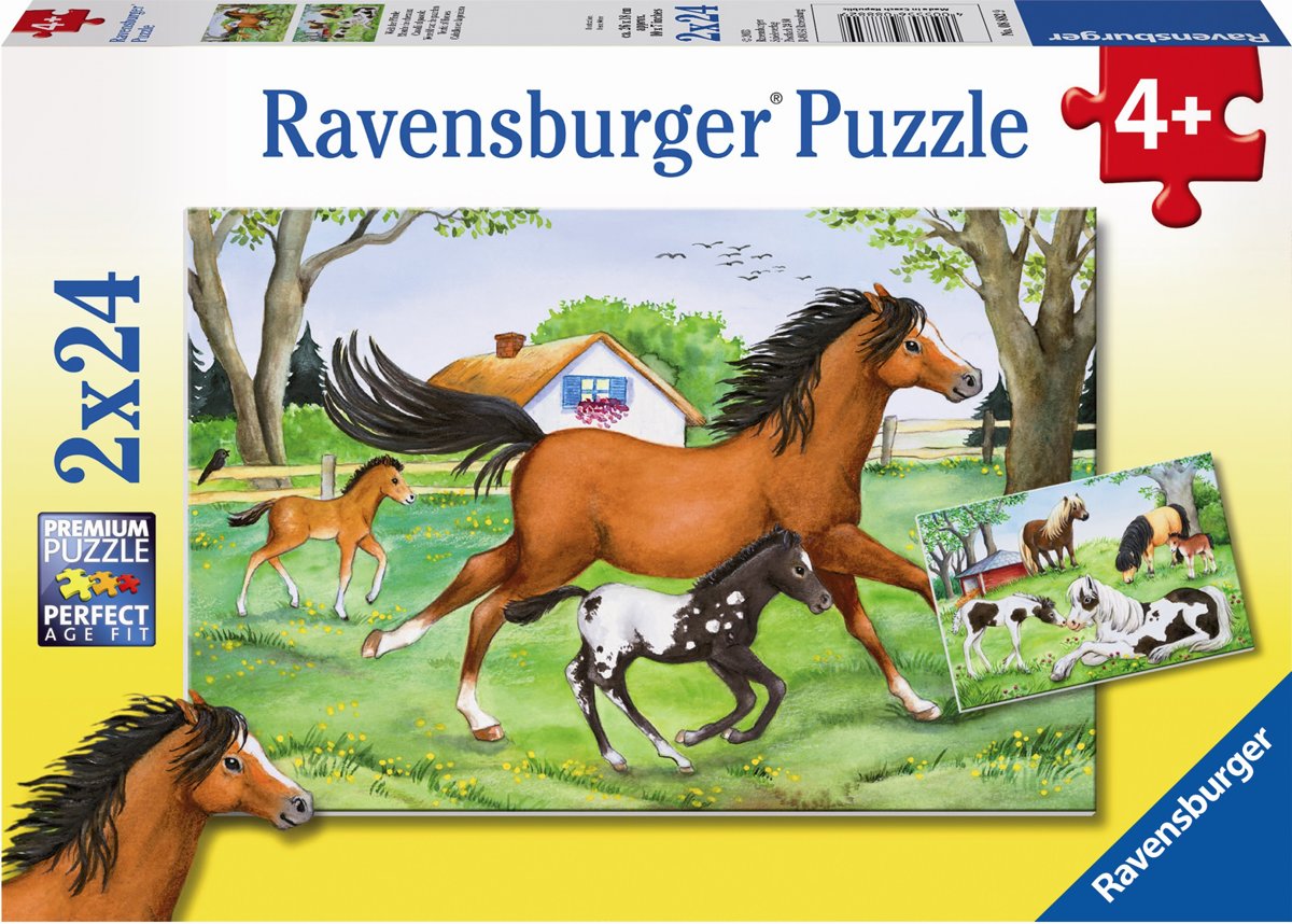   Wereld van de paarden - Twee puzzels van 24 stukjes