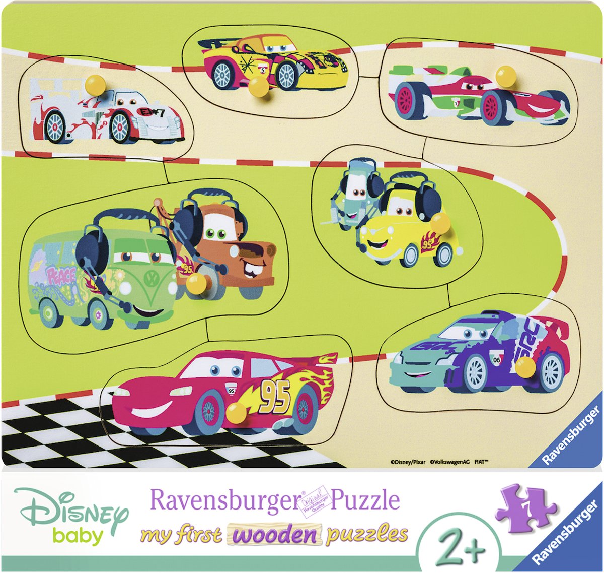   houten puzzel De Disney Cars Familie - 7 stukjes