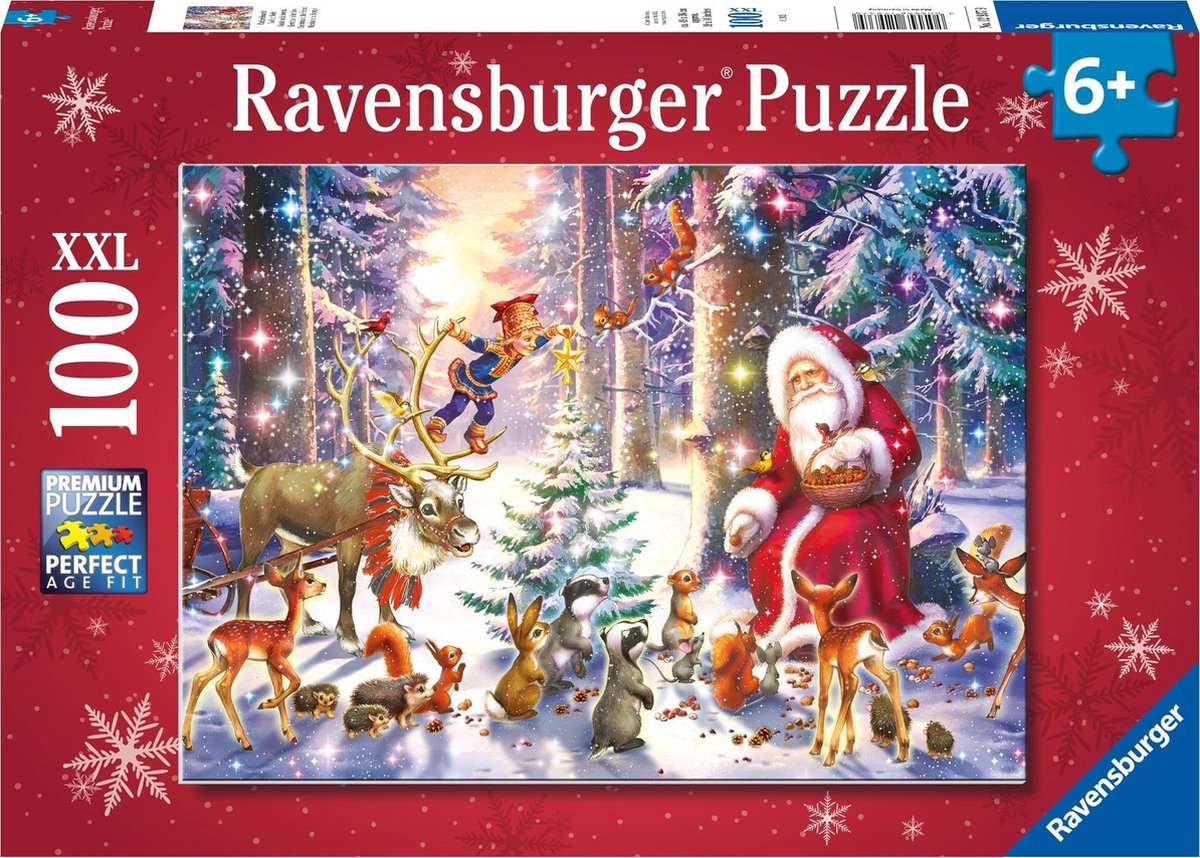   kerstpuzzel Kerstmis in het bos - Legpuzzel - 100 stukjes