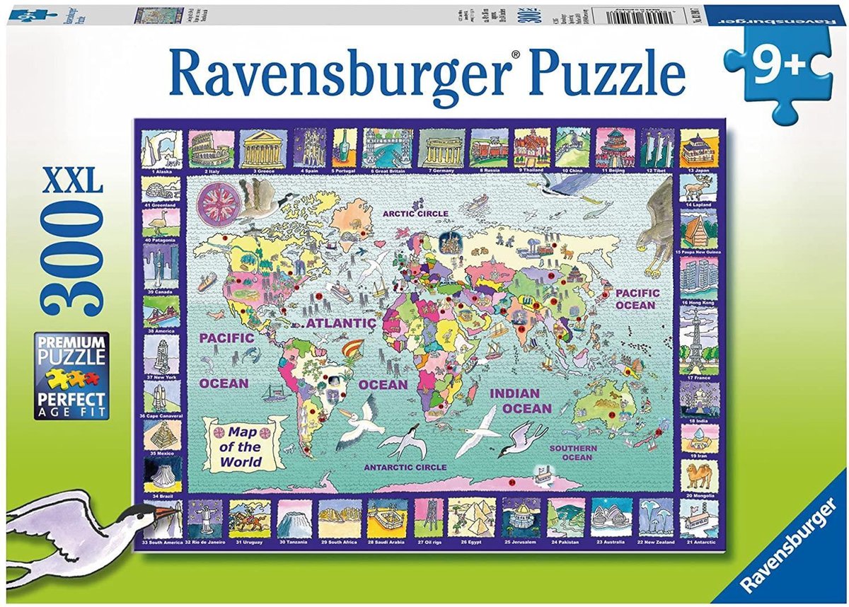 Ravensburger legpuzzel 300XXL stukjes map of the world