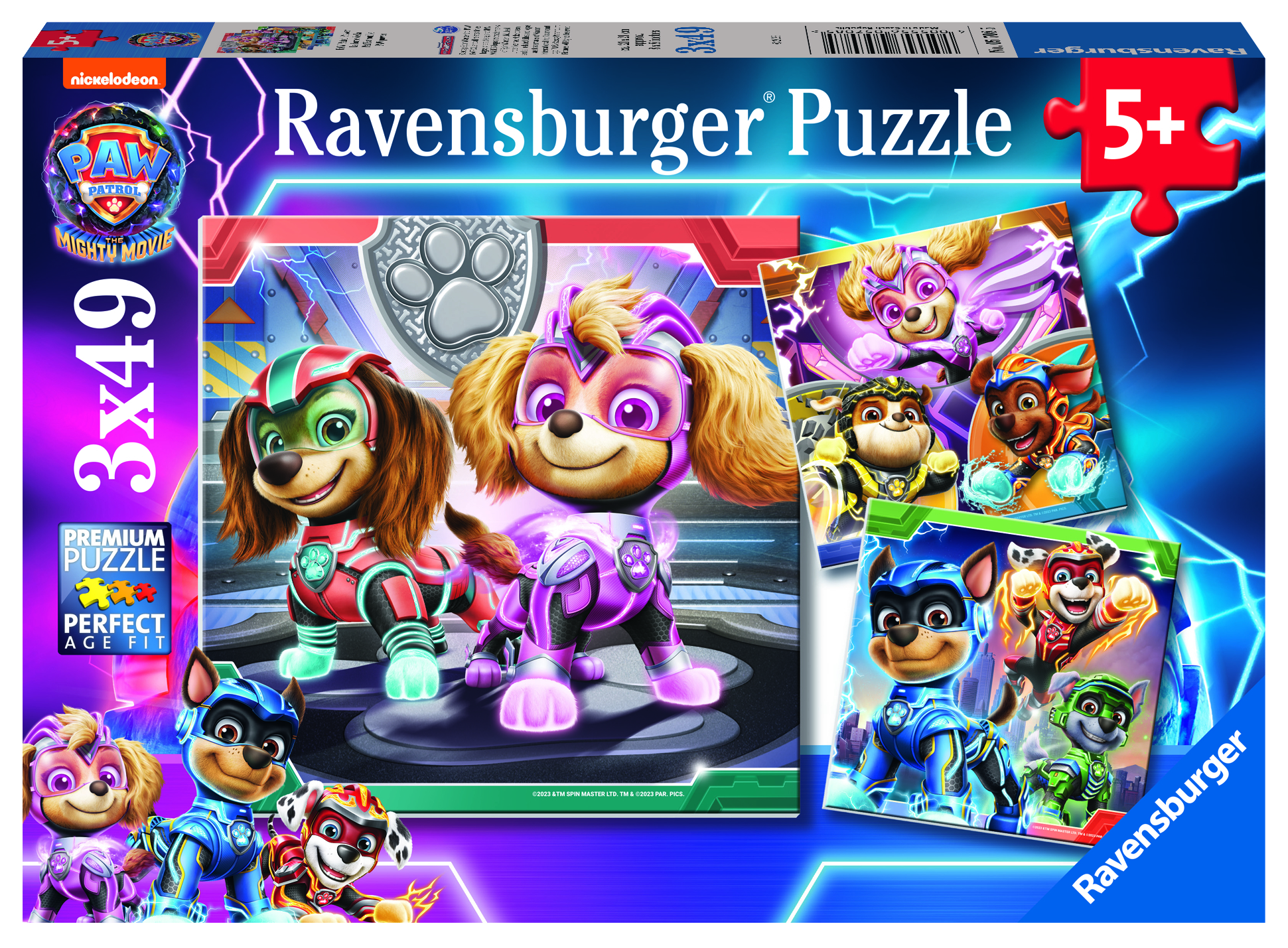   puzzel 3x49 stukjes paw patrol the mighty movie