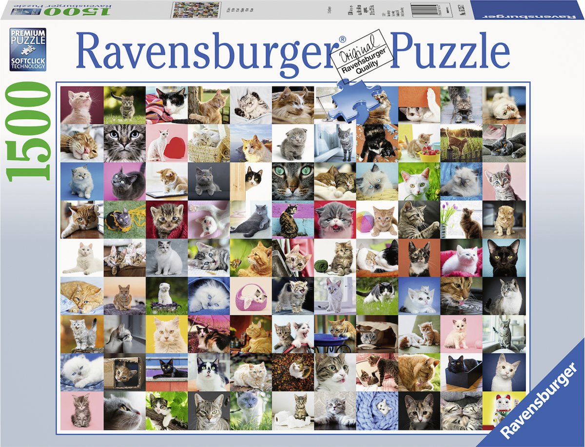   puzzel 99 Katten - Legpuzzel - 1500 stukjes