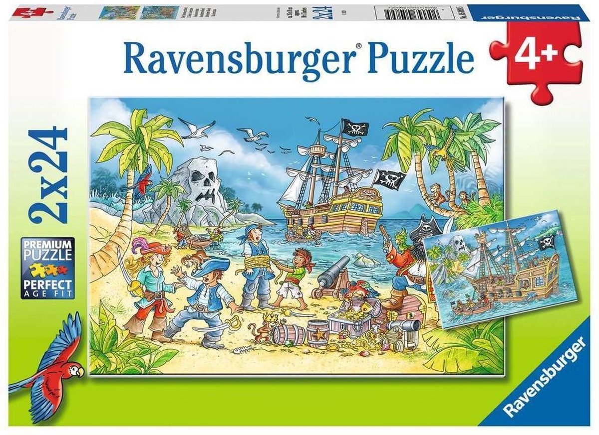 Ravensburger puzzel Avontureneiland - Legpuzzel - 2 x 24 stukjes