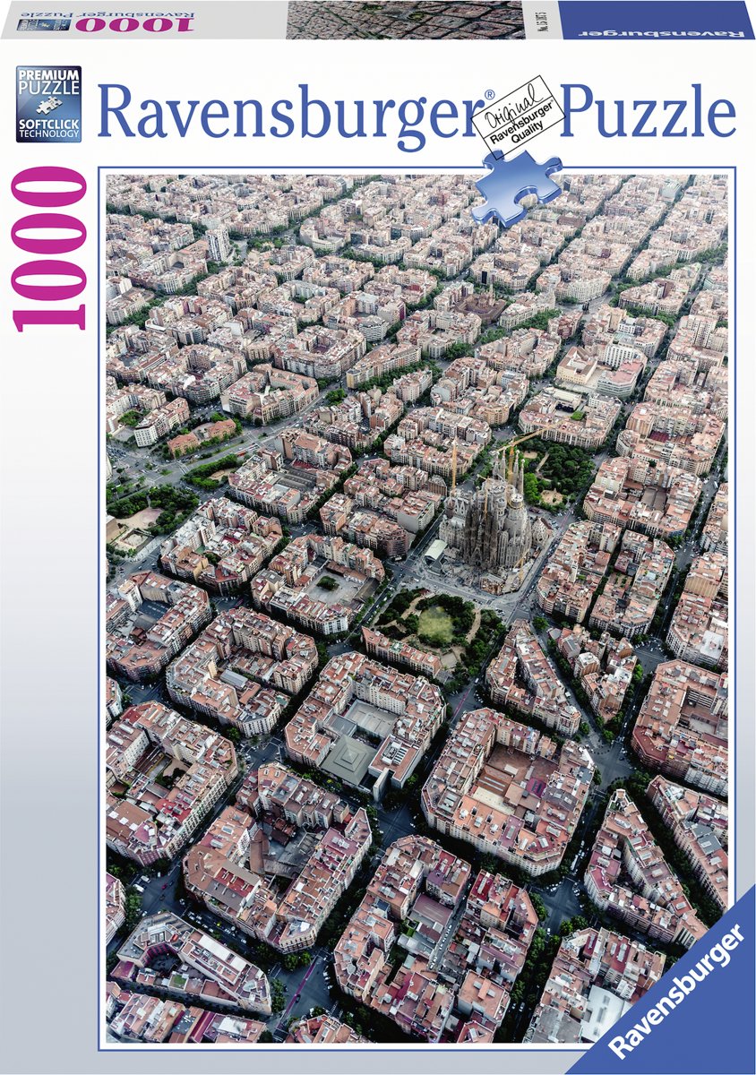   puzzel Barcelona vanuit de lucht - Legpuzzel - 1000 stukjes