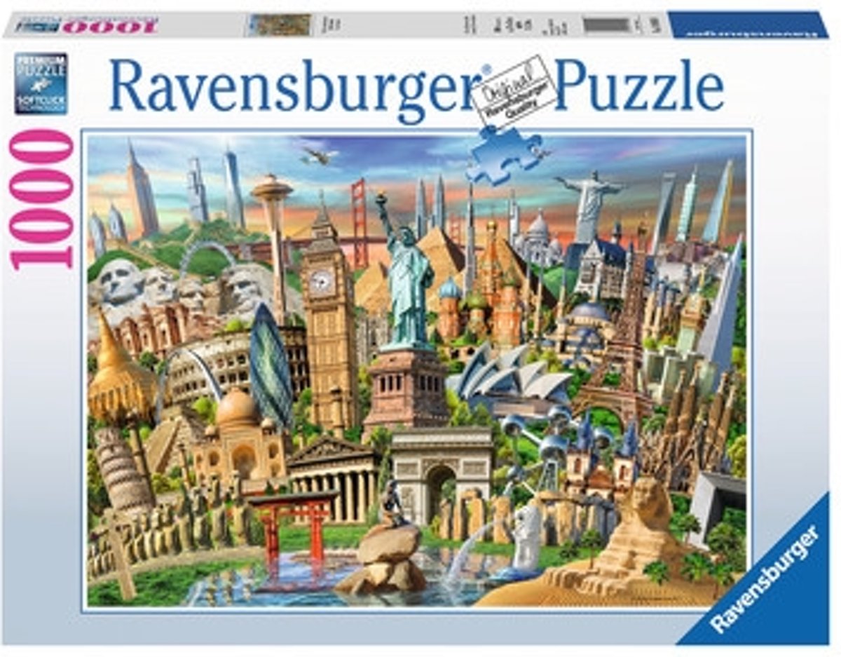   puzzel Bezienswaardigheden wereldwijd - Legpuzzel - 1000 stukjes