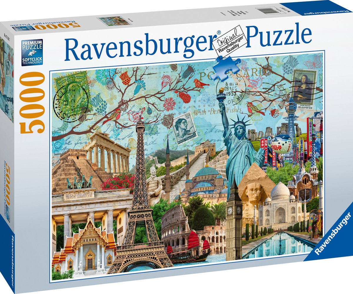   puzzel Big City Collage - Legpuzzel - 5000 stukjes