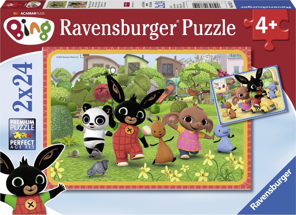   puzzel Bing Bunny - Twee puzzels - 24 stukjes - kinderpuzzel