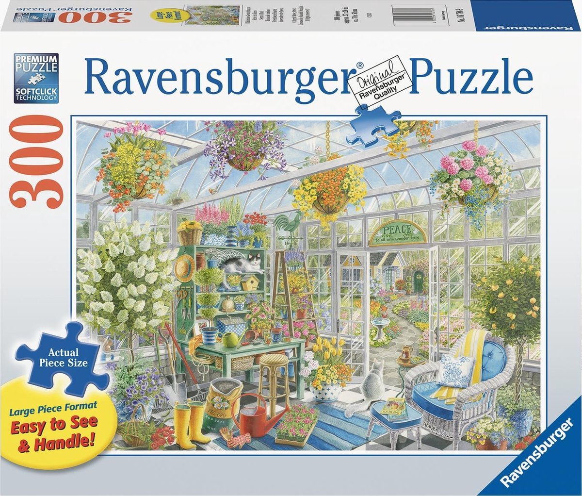 Ravensburger puzzel Bloeiende tuinkas - Legpuzzel - 300 stukjes extra groot