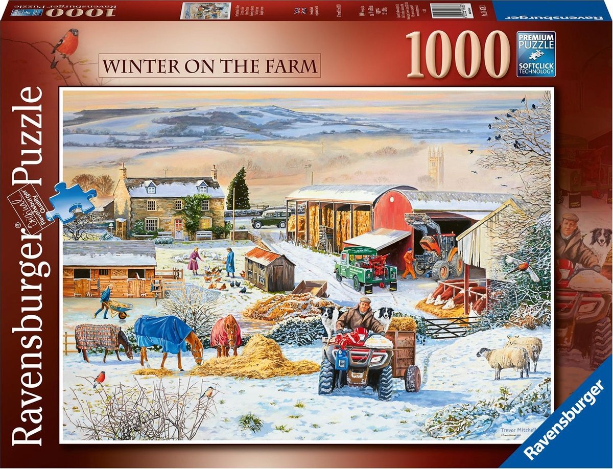   puzzel Boerderij in de winter - Legpuzzel - 1000 stukjes