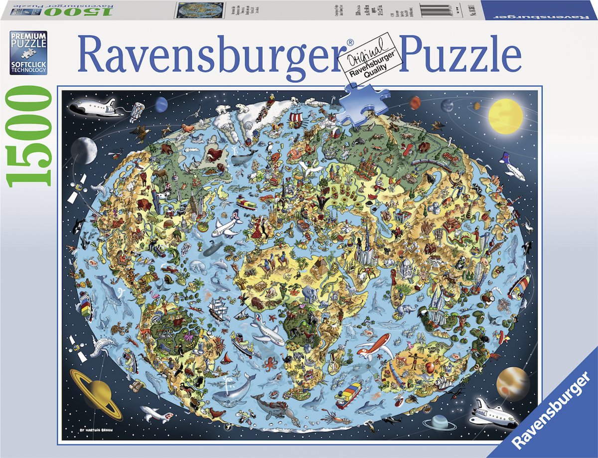 Ravensburger puzzel Bontgekleurde aarde - legpuzzel - 1500 stukjes