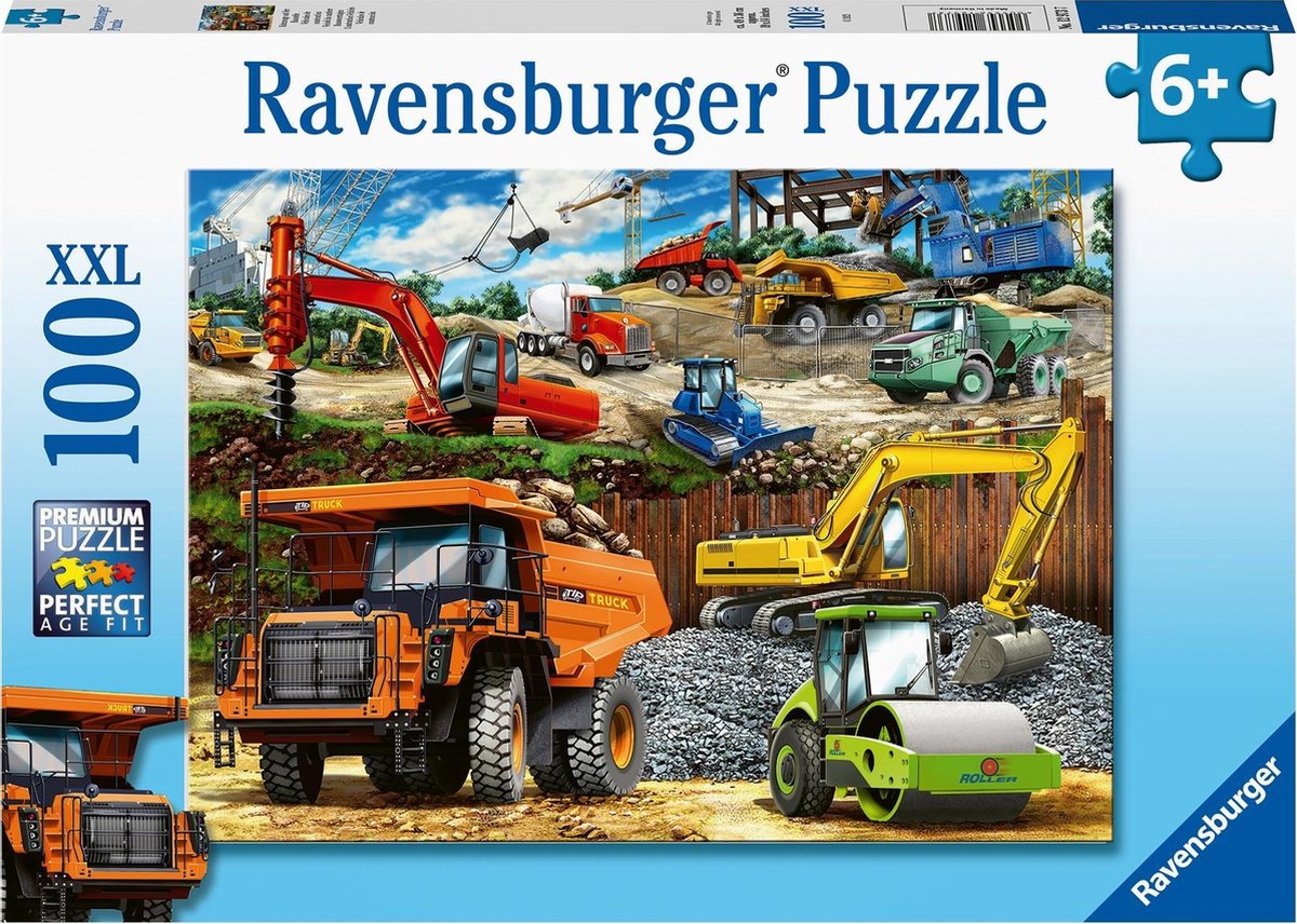   puzzel Bouwvoertuigen - Legpuzzel - 100 stukjes