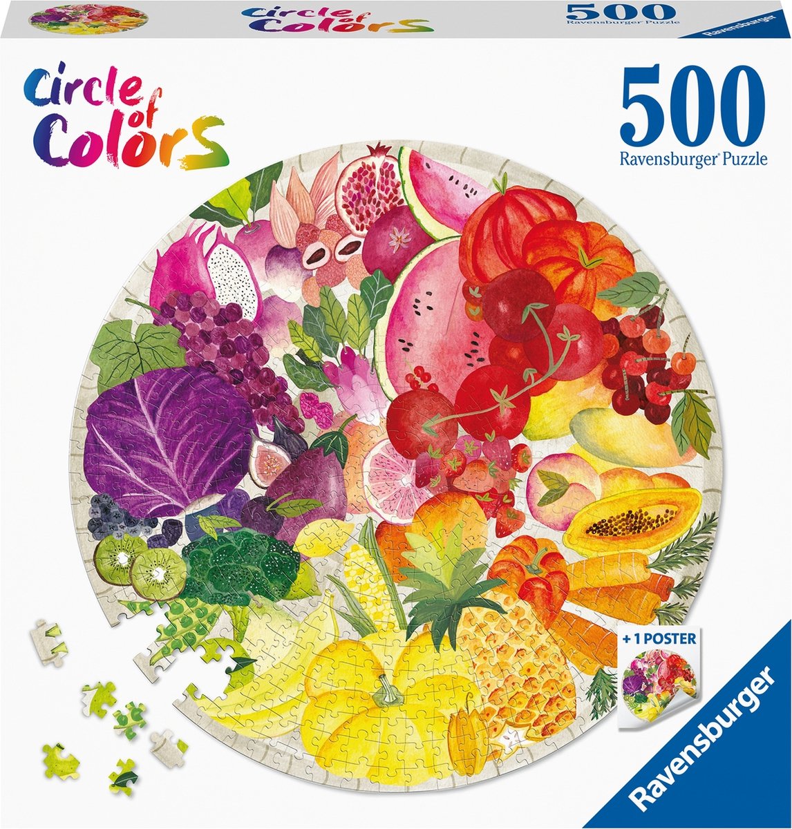   puzzel Circle of Colors Fruits and Vegetables - Legpuzzel - 500 stukjes