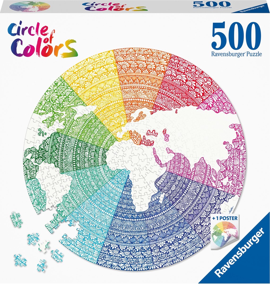   puzzel Circle of Colors Mandala - Legpuzzel - 500 stukjes