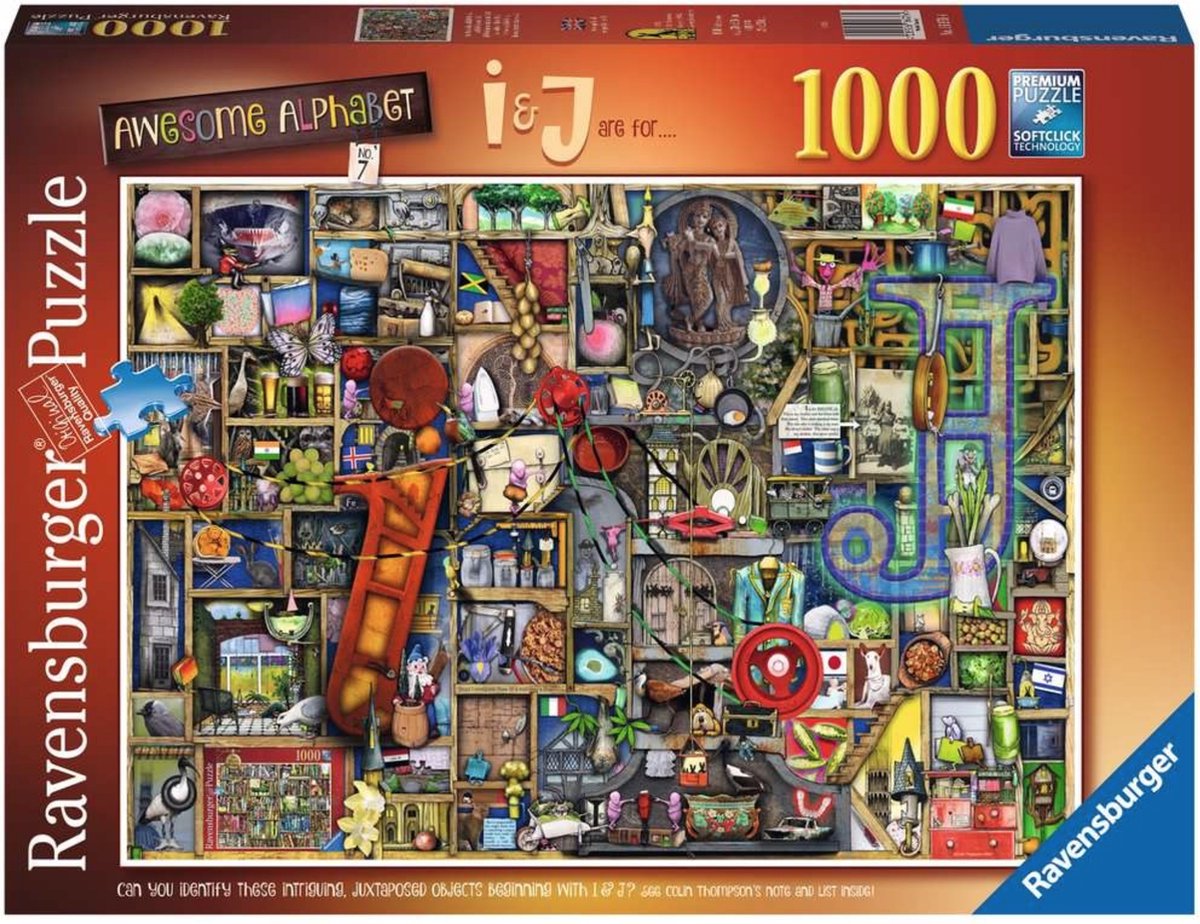   puzzel Colin Thompson Awesome Alphabet I and J - Legpuzzel - 1000 stukjes