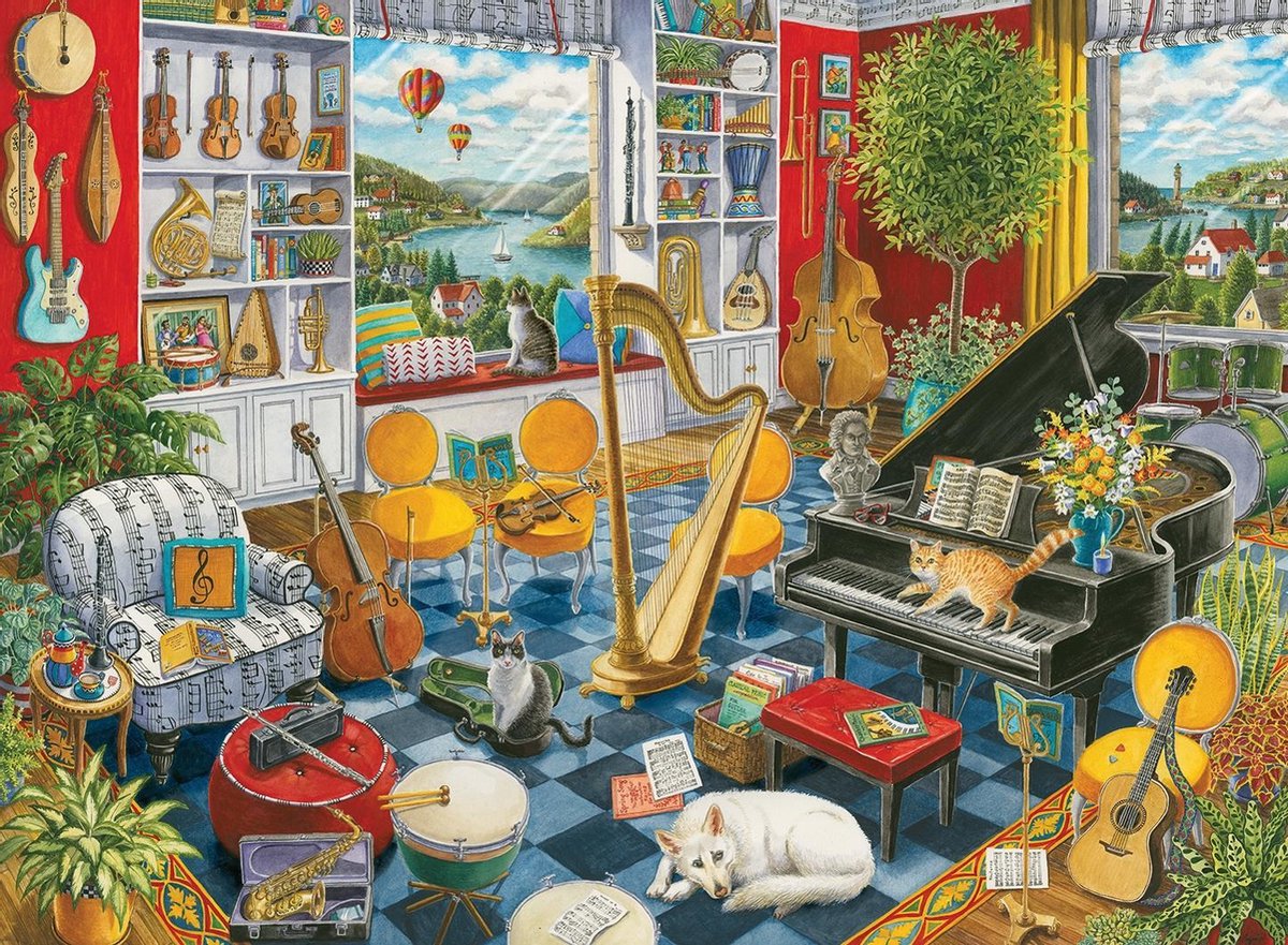   puzzel De muziekkamer - Legpuzzel - 500 stukjes