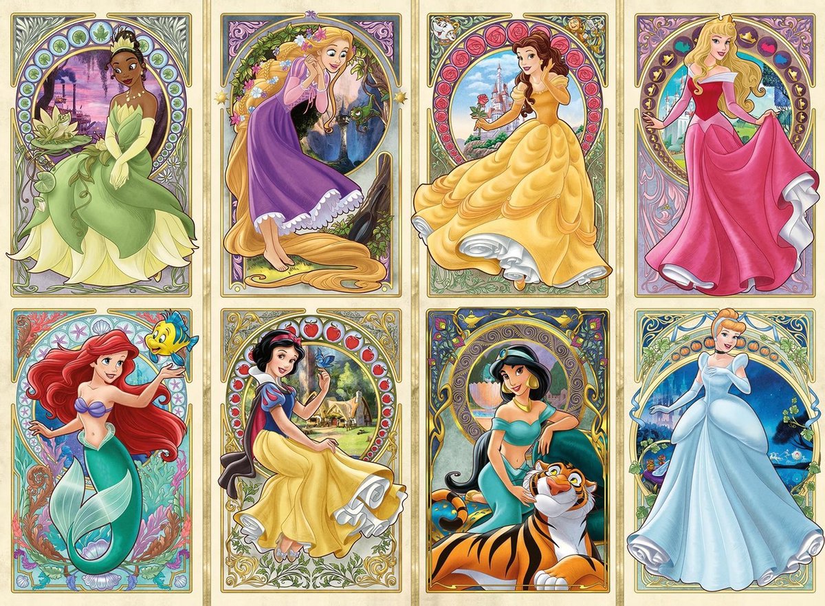   puzzel Disney Art Nouveau Prinsessen - Legpuzzel - 1000 stukjes