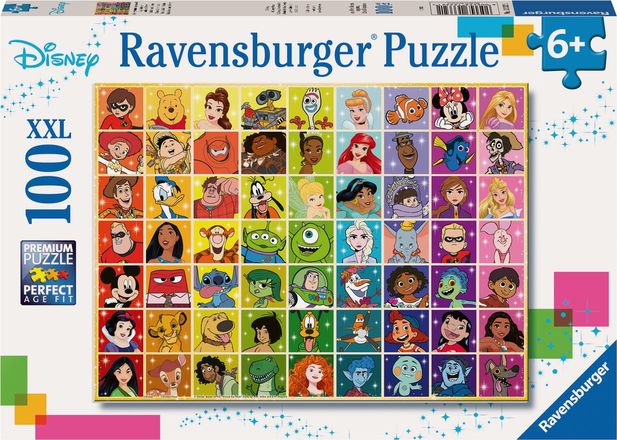   puzzel Disney collage - Legpuzzel - 100 XXL stukjes