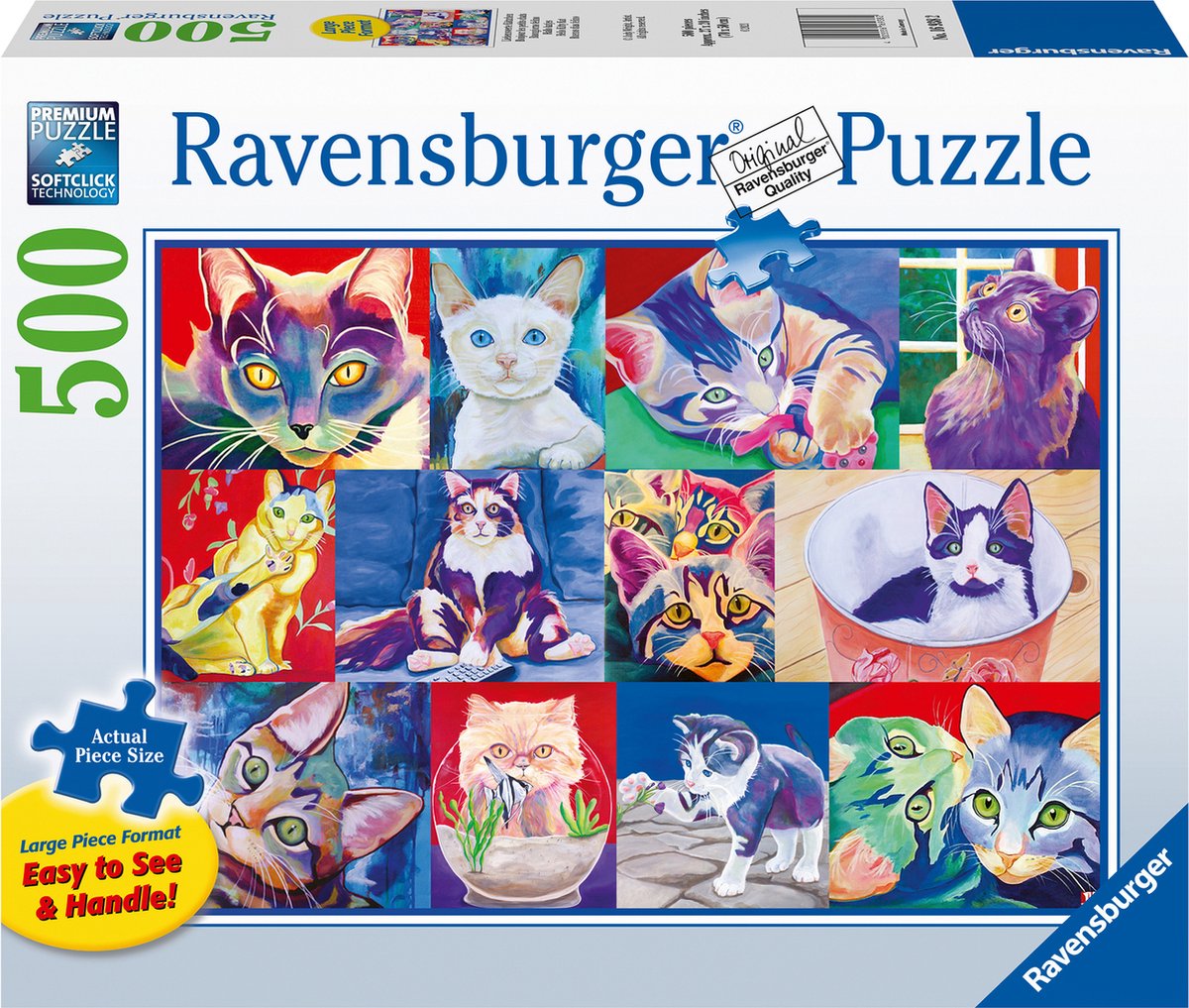   puzzel Hallo Katjes - Legpuzzel - 500 Extra Grote Stukjes