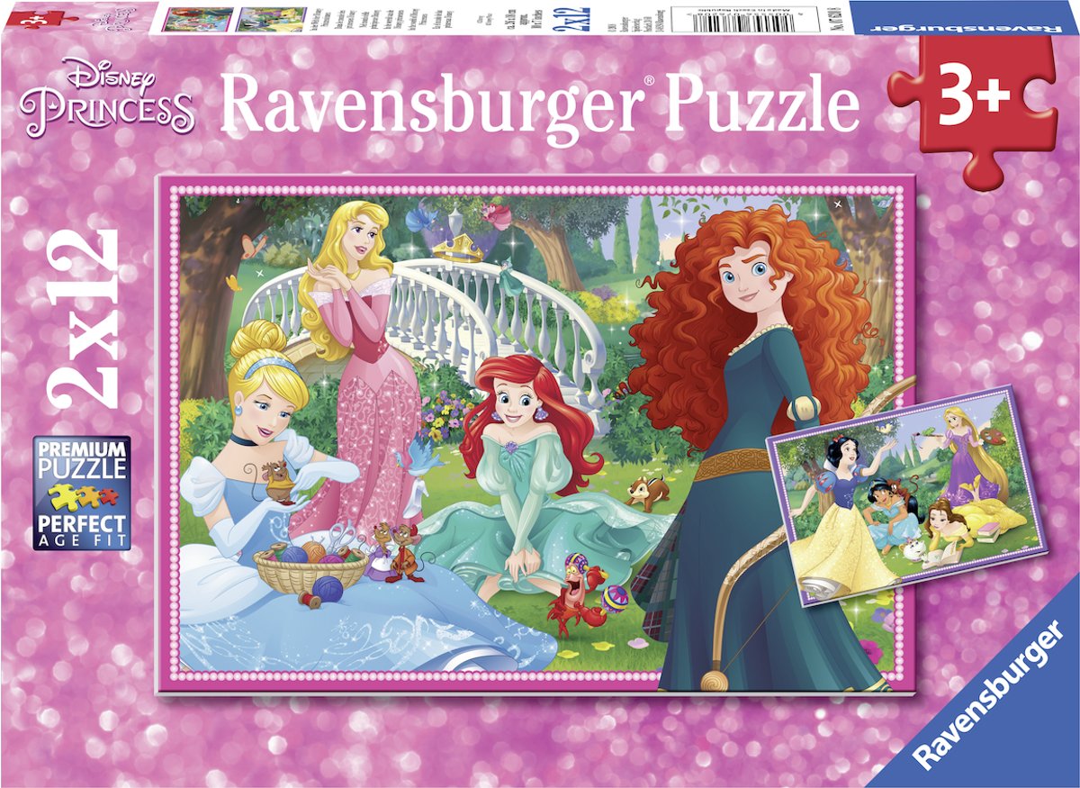   puzzel In de wereld van de Disney prinsessen - Twee puzzels - 12 stukjes - kinderpuzzel