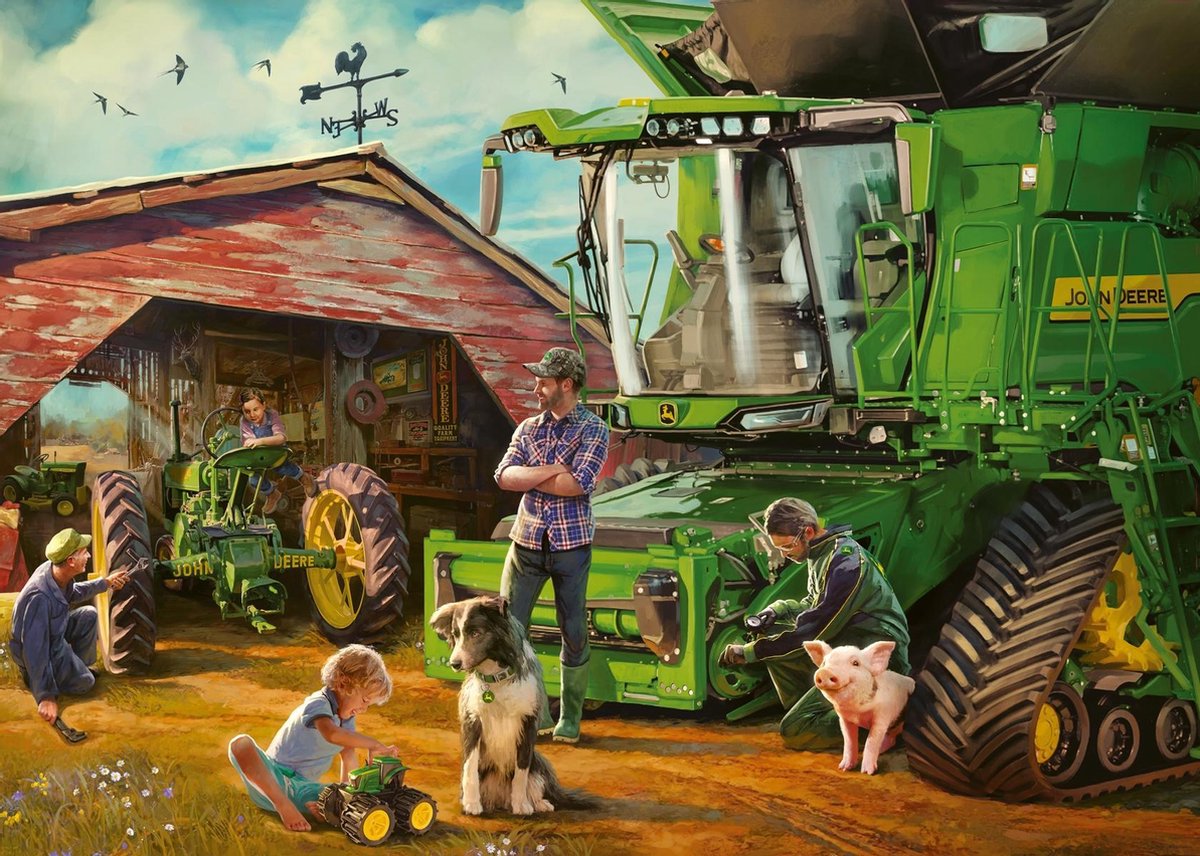   puzzel John Deere toen en nu - legpuzzel - 1000 stukjes