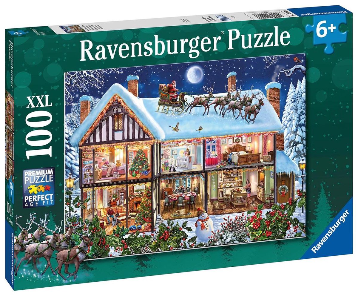   puzzel Kerstmis Thuis - Legpuzzel - 100XXL stukjes