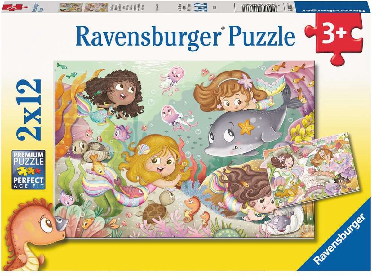   puzzel Kleine feeën en zeemeerminnen - Legpuzzel - 2x12 stukjes