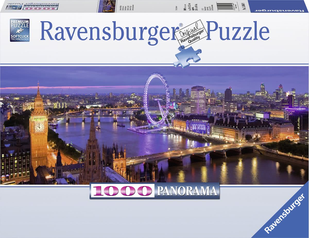   puzzel Londen bij nacht - panorama - Legpuzzel - 1000 stukjes