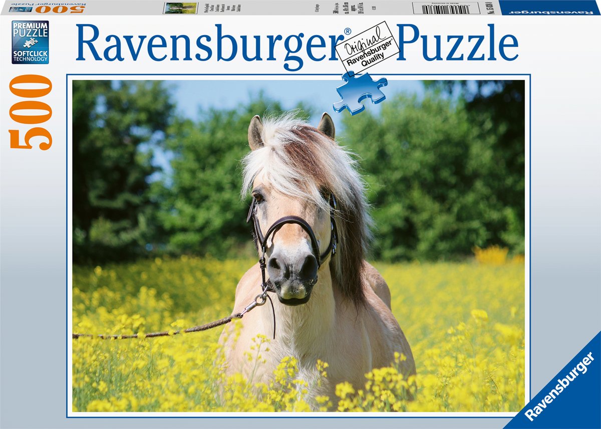   puzzel Paard tussen de bloemen - legpuzzel - 500 stukjes